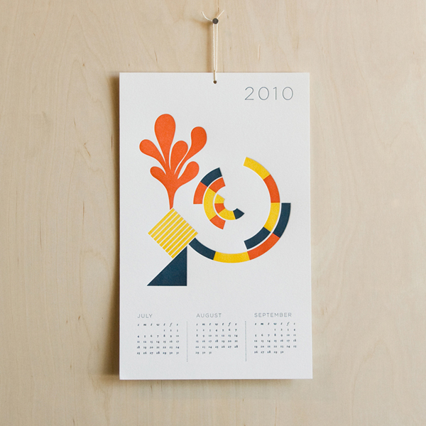 2010 Calendar letterpress