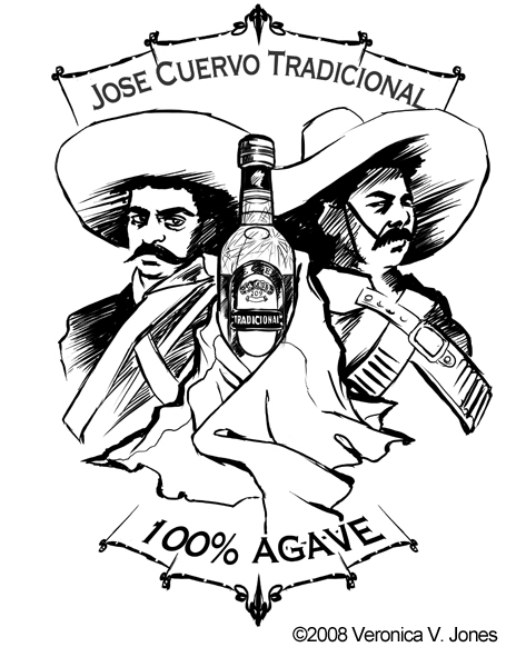 cuervo  Tequila   t-shirt  swim team  logo