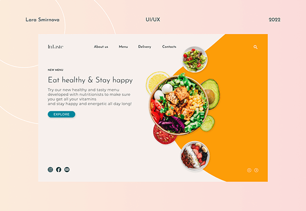 InTaste | Healthy Food restaurant |Hero section concept