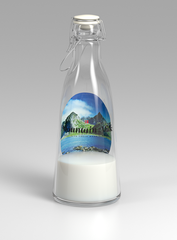 glass  milk  bottle Leitura  Norway  mountain  Packaging typograhpy  Sexy