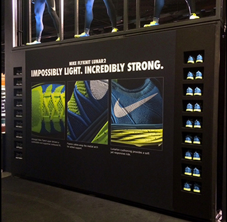 Production prepress Store Build Out Display Nike adidas opening ceremony Spirits liquor