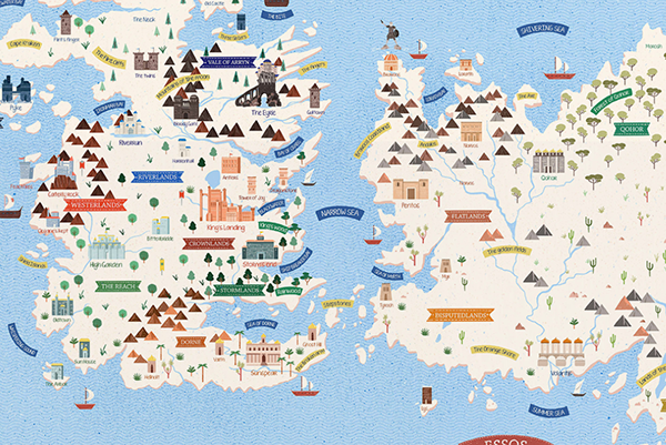 Game Of Thrones Sigils And Illustrated Map On Student Show