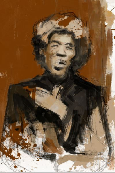 Jimmy Hendrix caricature    caricatura
