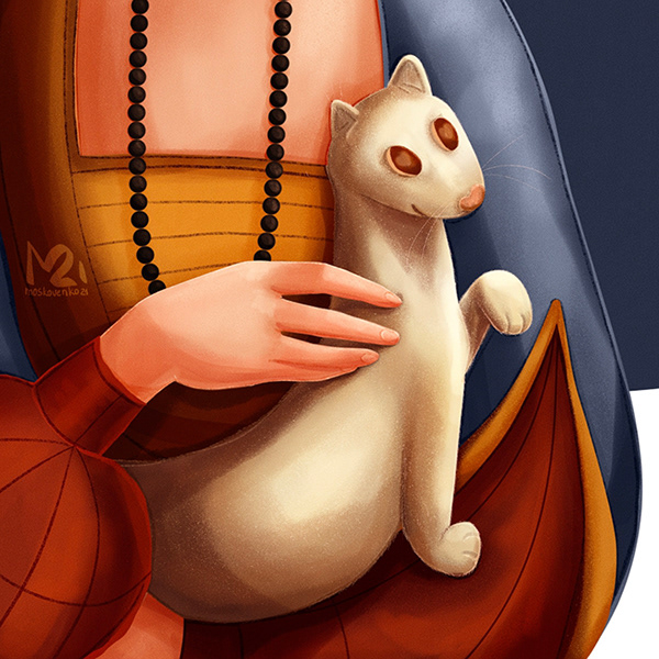 Lady with an Ermine | Children book illustration