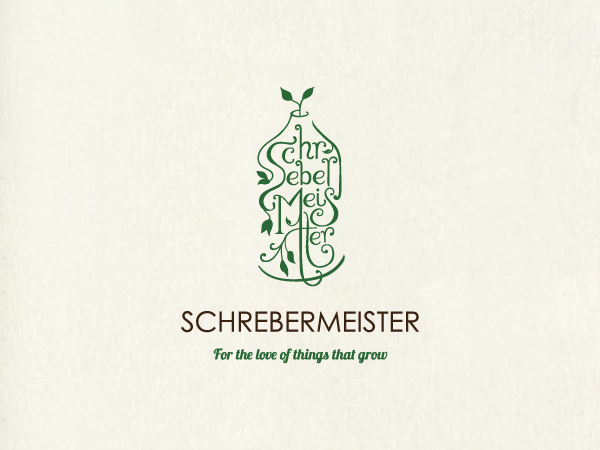 logo identity lettering vine organic garden schrebergarten leaves green