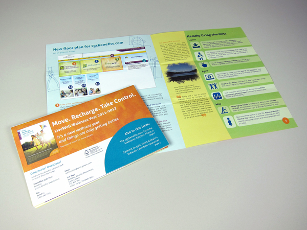 corporate Wellness Health benefits Collateral print identity mailer workbook flyer newsletter employee