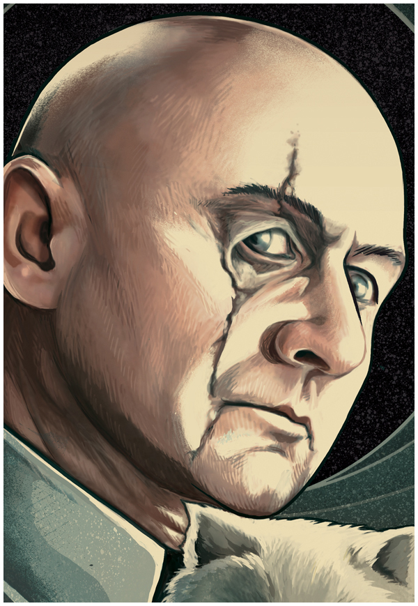 james bond largo jaws Blofeld Fan Art digital painting portrait tribute Bond spy agent poster art graphic face