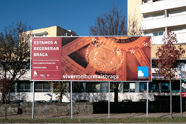 Braga communication plan Urban Regeneration historical center public space information city communication environmental design Billboards tripledesign tripledesign.pt