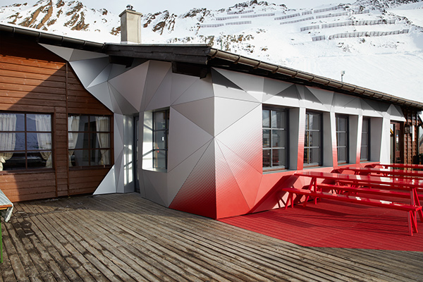 Designliga Audi quattro austria munich ingolstadt hut hütte alps staging Inszenierung Innenarchitektur Fassade
