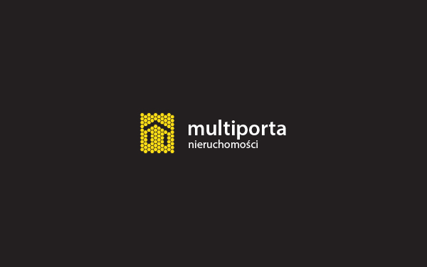 multiporta ebaq  branding Stationery identity yellow bee hexagon house real estate movable honey