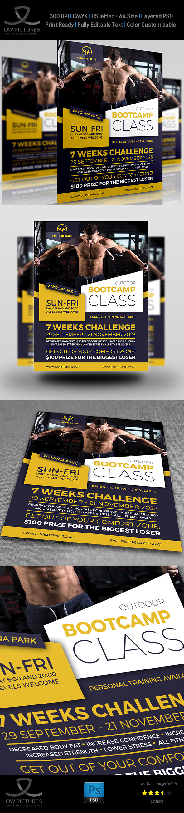 Bootcamp - Fitness Flyer Template on Behance Throughout Fitness Boot Camp Flyer Template