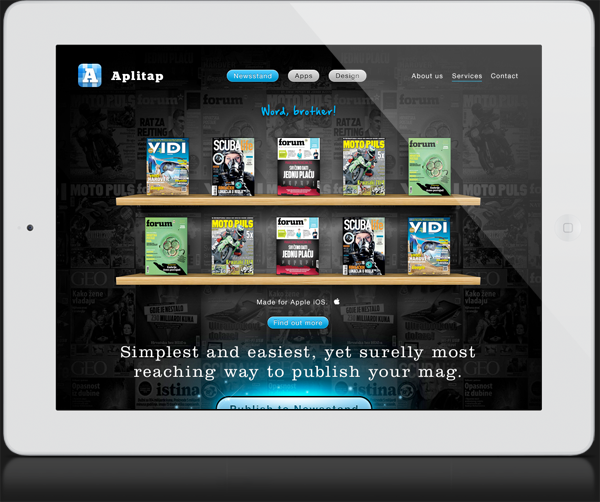 newsstand  website design dark Icon Interface publishing   app ios iphone iPad