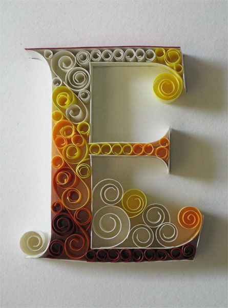 paper alphabets letters sabeena karnik Swirls colored paper craft