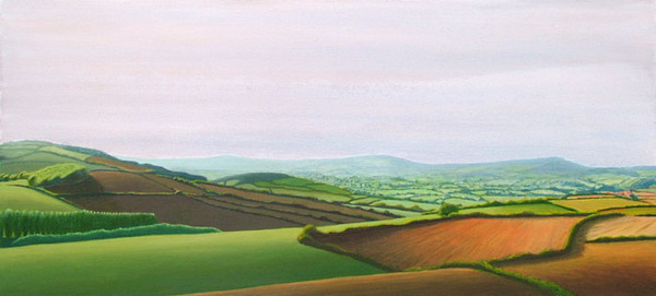 Contemporary landscape atmospheric West Country Dorset United Kingdom oil paintings canvas light