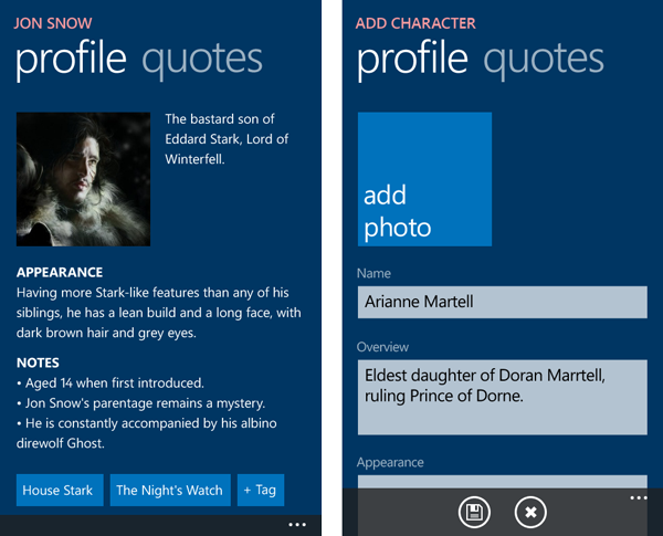 windows phone wp8 mobile app UI ux concept