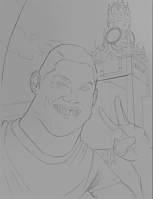 Character design  Kremlin selfie Fan Art cristiano ronaldo FIFA fifaworldcup Digital Art  ILLUSTRATION  caricature  