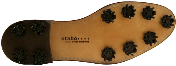 Otabo Custom custom fit shoes outsoles leather golf hand finished leather waterjet polymer material oak bark tanning