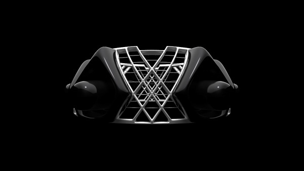 CGI 3D interiors structures Maya John Harwood frameworks black and white Porsche