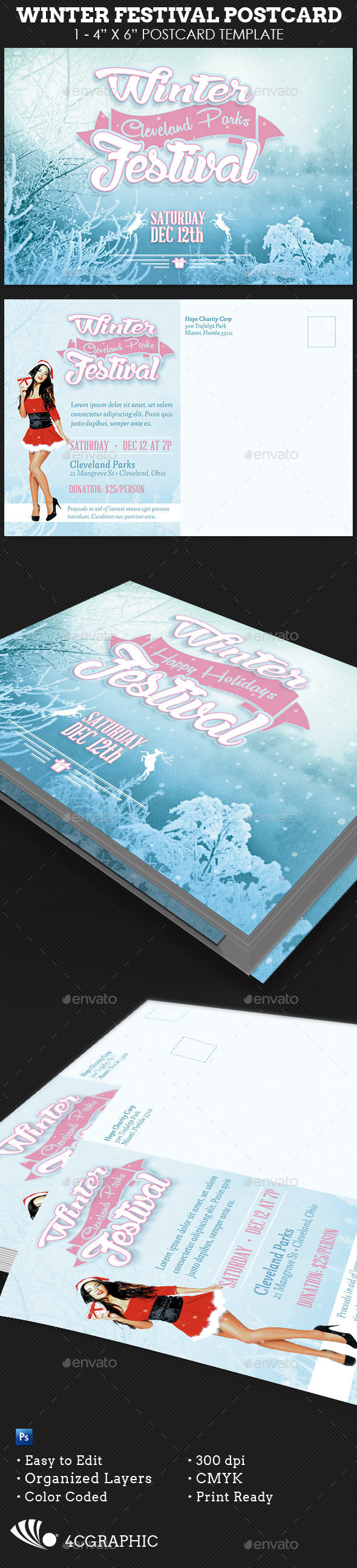 cantata Birthday blue celebration charity Christmas cold cool Event Fair festival flyer ice Invitation modern