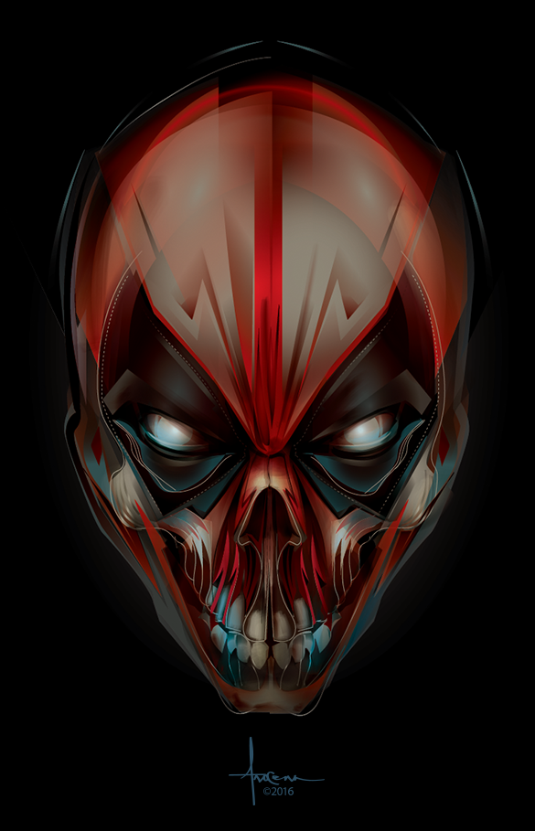 deadpool fandango movieposter Illustrator vector mexifunk popdeco skull Gun comicbook