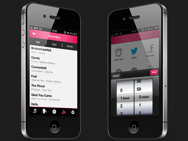 ios app Music Player UI GUI app design promotion video