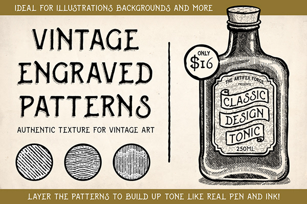Vintage Engraved Patterns for Illustrator