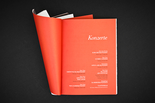 opera season's brochure Oper Graz corporate publishing