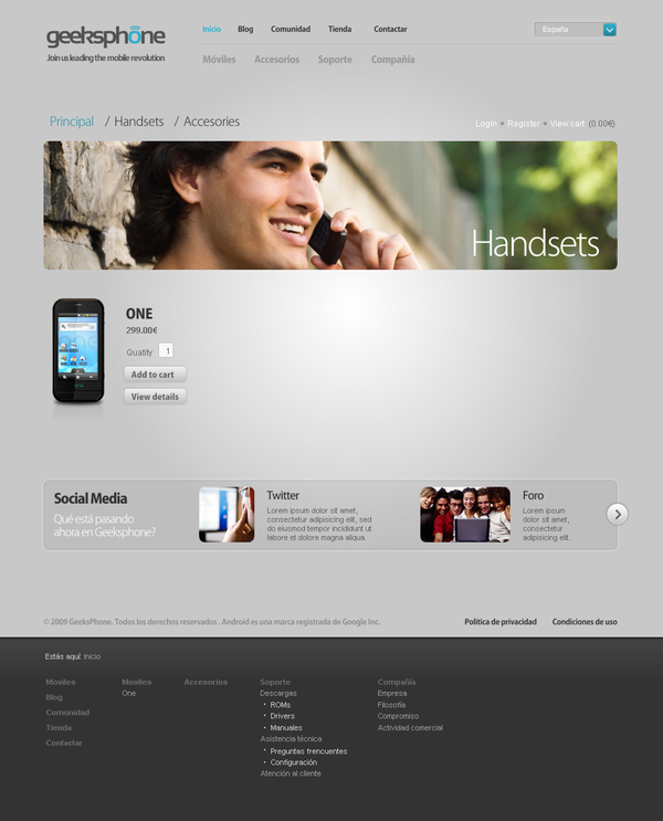 android Webdesign Layout geeksphone mobile Technology