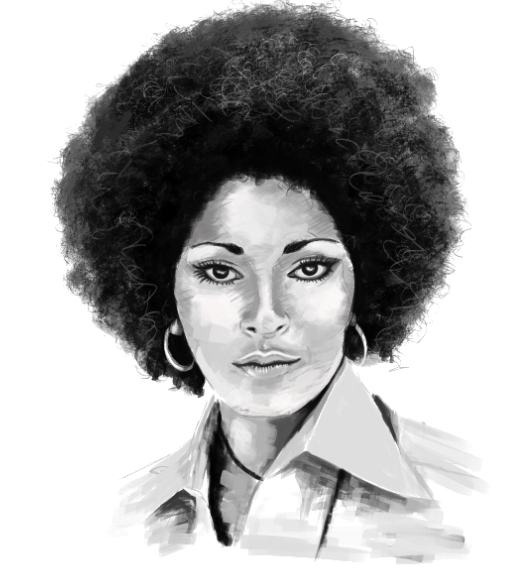 digital painting illustration lines Pam Grier Foxy Brown hip hop