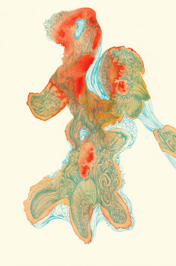 lines intricate Patterns flow body figure man dancer goldfish Plant