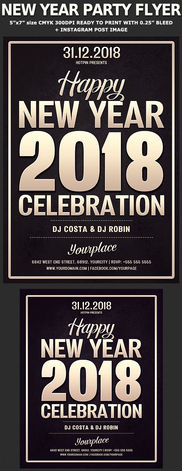 Merry Christmas new year new year 2018 year party year party flyer new year's eve nightclub Nye party