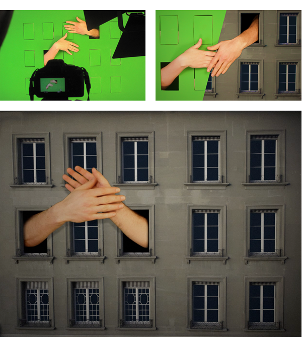 facade Mapping projection bern hands touch Nonverbal chemicals gesture communication interaction