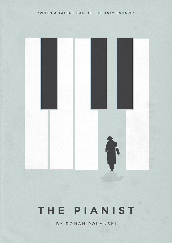 movie posters Tarantino nolan inception django minimal polanski Pianist fincher scorsese eder rengifo trujillo peru