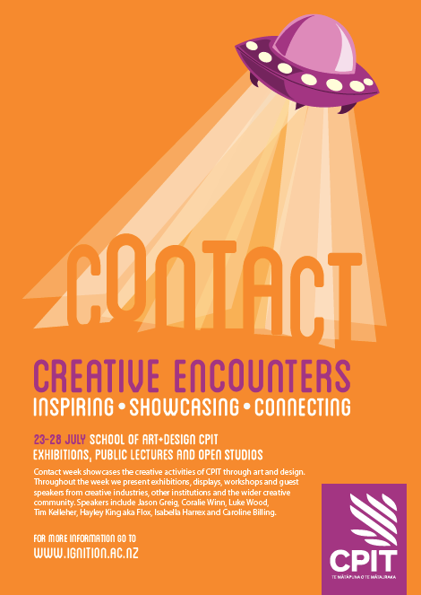 poster contact CPIT design week Space  aliens UFO creative