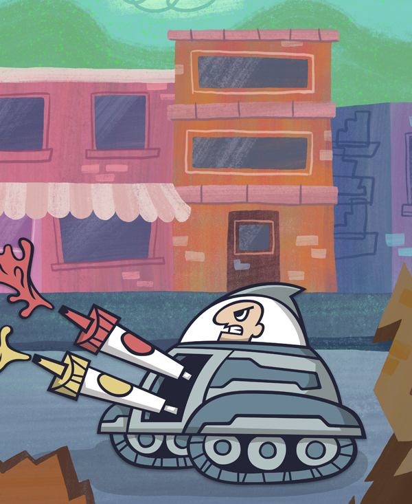 hot dog Attack monster creature Tank prints art design cartoon