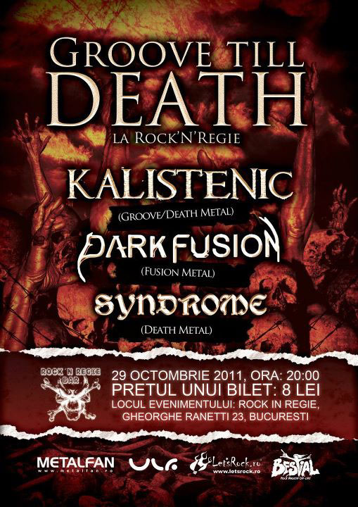 concert rock Halloween horror Show poster metal skulls zombies