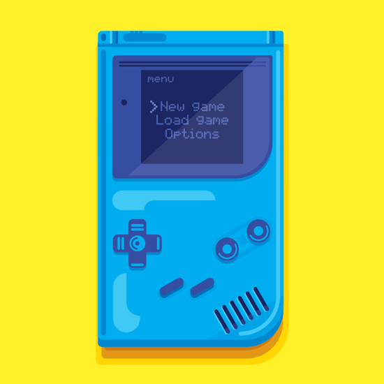 vector gameboy Nintendo game play poster gif Illustrator ILLUSTRATION  colors