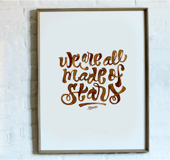 lettering letters type handmade Custom Coffee quote