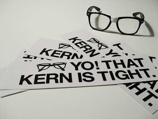 glasses bumper sticker kern Illustrator Self Promo logo Work Samples business card