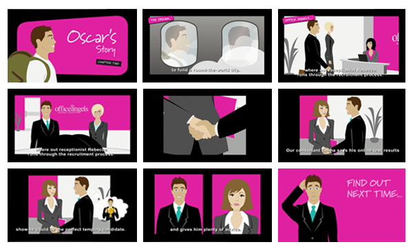 recruitment office angels creative characters virtual branch