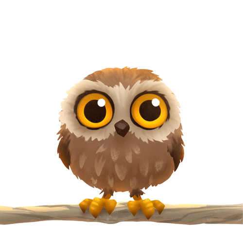 Aniamtion gif owl digitalpainting healthy cute