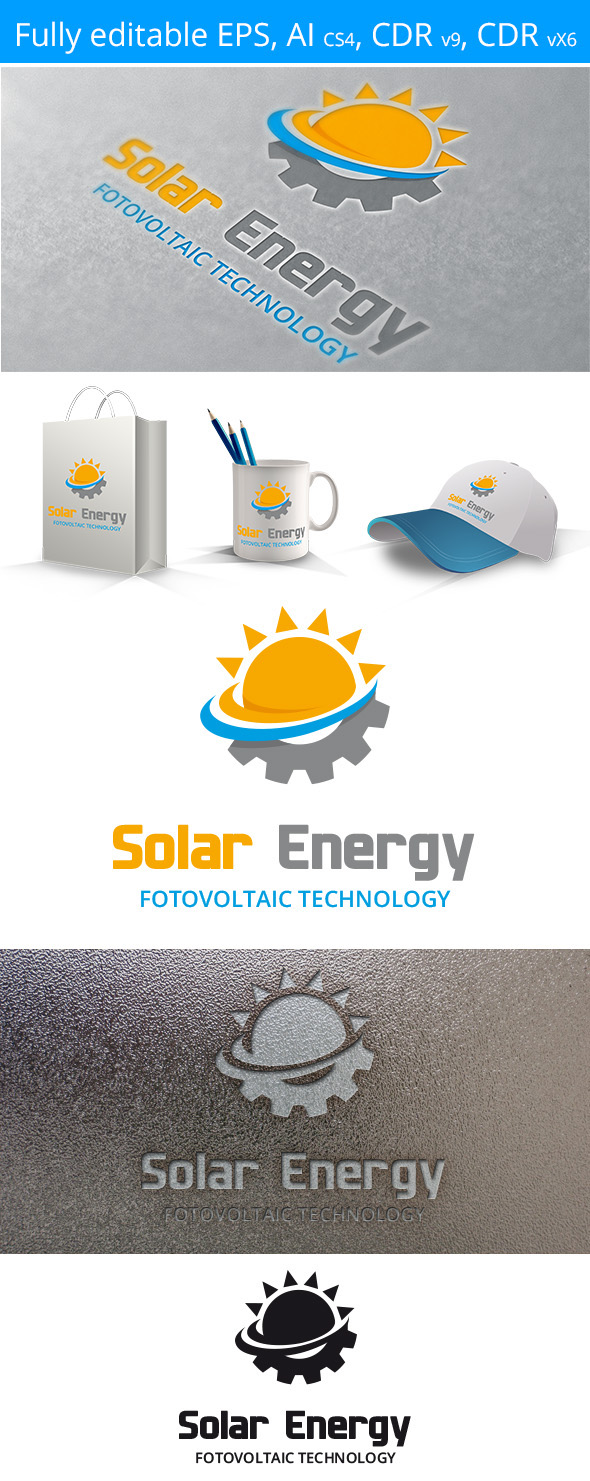 solar energy Solar energy solar system industry mechanics recycling solar energy Technology fotovoltaic foto Voltaic graphicriver illiachenvar logo template logo