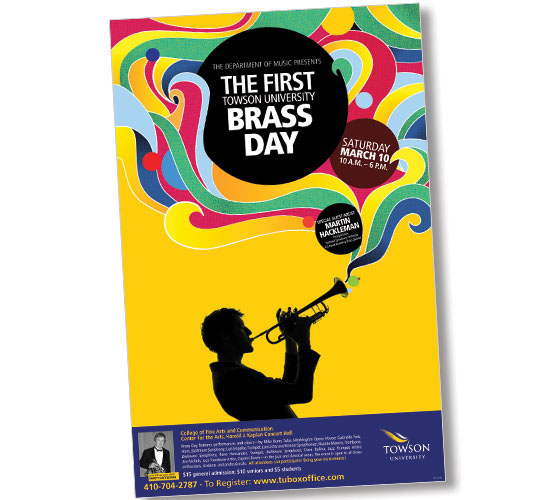 poster  Music arts Performance  gig colorful bright texture pattern trumpet brass