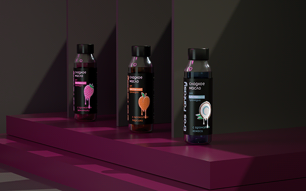 Massage oil packaging rebranding