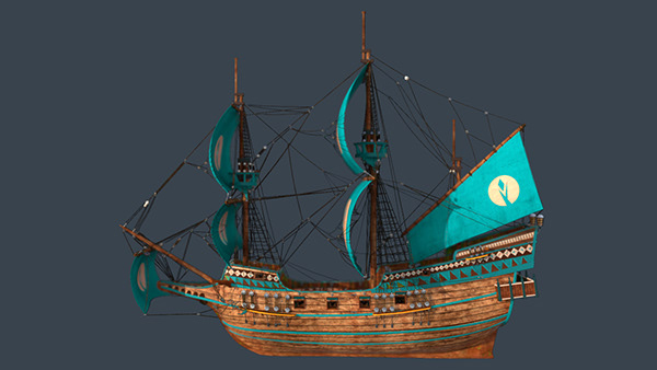 ship model 3D boat sailing yacht Sail