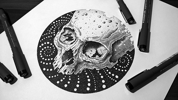 Skull - Pen & ink design
