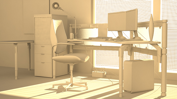 desk props environment model CG 3D