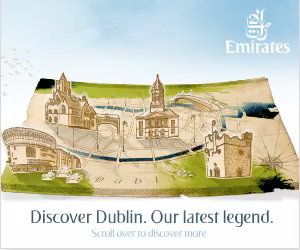 Web Banner  MPU  Emirates  Airline digital map  drawing dublin destination