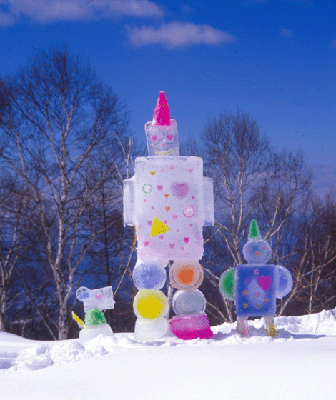 ice ILLUSTRATION  robot heart Imagine dog bluesky snow winter figure