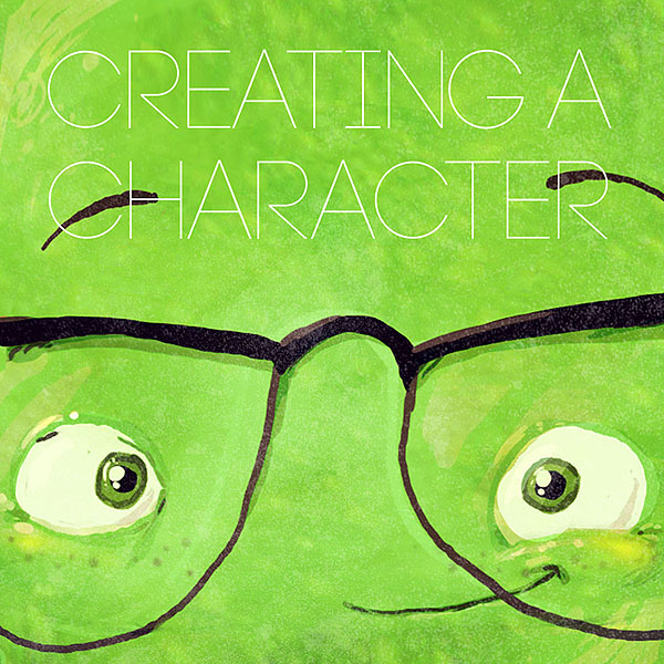 Character green small cute pixar glasses Smart professional mascote 3D sculpture figure story